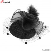 กิ๊บหมวกแอร์ตาข่ายม้วนดอกกุหลาบ กิ๊บหมวกติดผม กิ๊บหมวกตาข่าย หมวกติดผม วินเทจ สีดำ No.F5Aa33-0015