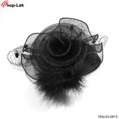 กิ๊บหมวกแอร์ตาข่ายม้วนดอกกุหลาบ กิ๊บหมวกติดผม กิ๊บหมวกตาข่าย หมวกติดผม วินเทจ สีดำ No.F5Aa33-0015