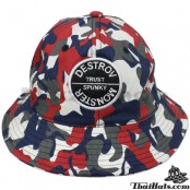 หมวก ปีกรอบ Bucket hat ลายทหาร Bucket destroy monster hat