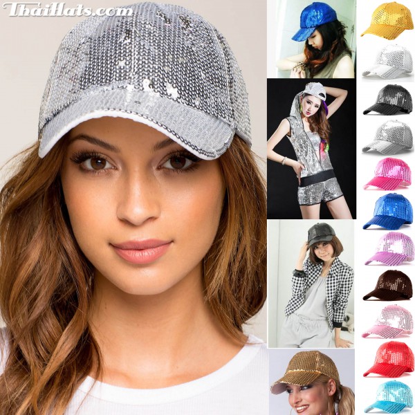 หมวกแก๊ปติดเลื่อมสะท้อนแสง หมวกแก๊ปวิ้งสะท้อนแสง sequins hat ขนาดFree size สินค้ามีทั้งหมด 11 สี