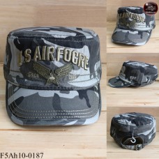 JAPAN military style hat with embroidered pattern U.S.AIR FOCRE camouflage cap. The back is adjustable seat belt No.F5Ah10-0187.