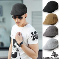Hinglish hat, black hat, black hat, vintage hat, flat cap, flat cap fashion model H183, side belt Adjustable side. There are 4 colors.