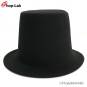 หมวกมายากลผ้าสักหลาดเทียม ทรงสูงสีดำ หมวกทรงท๊อปแฮท  No.F5Ah33-0019