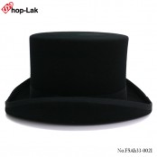 หมวกมายากลผ้าสักหลาดอย่างดีกุ้นขอบ ทรงสูงสีดำ หมวกทรงท๊อปแฮท  No.F5Ah33-0021