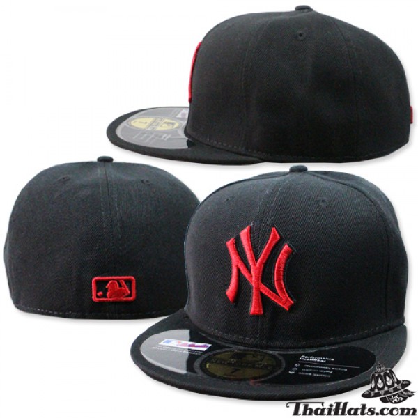 หมวก HIPHOP เต็มใบ หมวก HIPHOP NY สีดำ ปักแดง สินค้า มีทั้งหมด 3 SIZE No.F1Ah47-0356