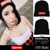 หมวกไหมพรม SUPREME สีดำ