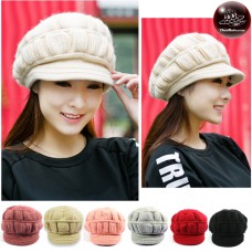 Pumpkin Hat, Knitting Yarn, Soft Feather Hat, Pumpkin Hat, Knitting Hat with Soft Feather Hat Hat thick knit fabric No.007