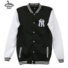 baseball jacket เสื้อแจ็คเก็ต เสื้อเบสบอล เสื้อแจ็คเก็ตเบสบอล NY สีดำแขนขาว มี 9 size