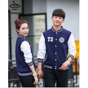 baseball jacket เสื้อเบสบอลแขนยาว เสื้อแจ็คเก็ตเบสบอลสีกรมท่าแขนขาว ปักลาย NY เบสบอล มี 7 size No.72