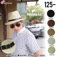 หมวกปานามาสาน เข็มขัดหนัง  panama hat  หมวกทรงสวย ที่เหมาะกับทุกฤดูกาล F5Ah16-0095