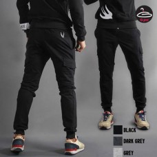 กางเกงทรง slim fit กางเกงวอร์มขายาวแฟชั่น street wear ขาจั๊ม เอวยืด มีเชือกผูก ยี่ห้อ Awesome มี 3 size 3 สี No.D16