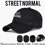 หมวกแก๊ปแบบเข็มขัดลายทหารปัก STREET NORMAL #สีดำ F7Ah15-0065