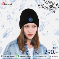 หมวกไหมพรมแฟชั่น  หมวกไหมพรมปักลายโลก  No.F7Ah14-0031 หมวกไหมพรมแฟชั่น  หมวกไหมพรมปักลายโลก  No.F7Ah14-0031